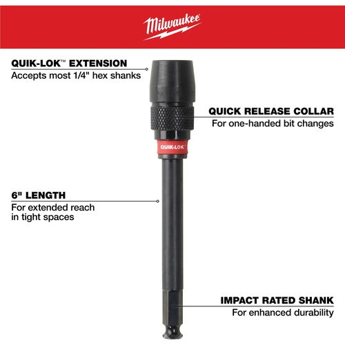 Main product image of 6" x 1/4" Universal QUIK-LOK Extension, 48-28-1010