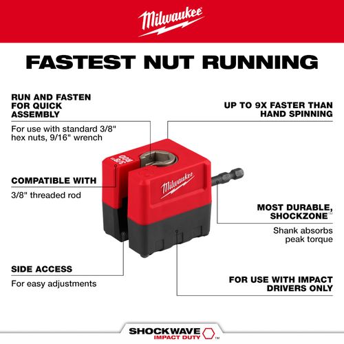 Main product image of 3/8" SHOCKWAVE Impact Duty Threaded Rod Nut Runner