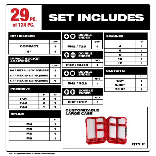 Main product image of 124 Piece SHOCKWAVE Impact Duty Driver Bit Auto Set, 48-32-4034