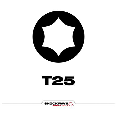 Main product image of SHOCKWAVE Impact Duty 6" TORX T25 Power Bits (Pack of 10), 48-32-4246