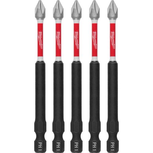 Main product image of SHOCKWAVE Impact Duty 3-1/2" Phillips #1 Power Bits (Pack of 5), 48-32-4565