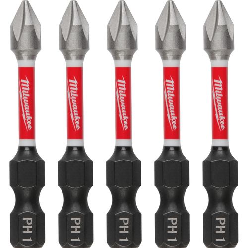 Main product image of SHOCKWAVE Impact Duty 2" Phillips #1 Power Bits (Pack of 5), 48-32-4638