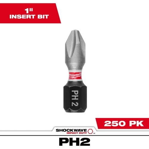 Main product image of SHOCKWAVE Impact Duty 1" Phillips #2 Insert Bits (Pack of 250), 48-32-4881