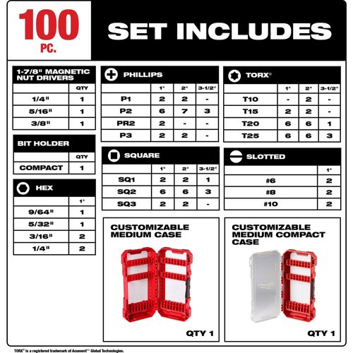 Main product image of SHOCKWAVE Impact Duty Driver Bit Set - 100 Piece, 48-32-5150