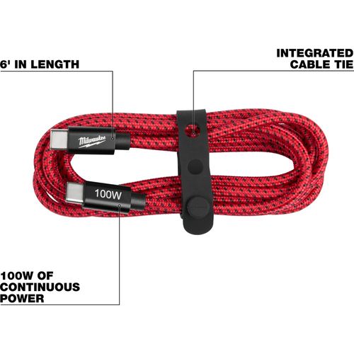 Main product image of 100W 6' USB-C Cable, 48-59-2848
