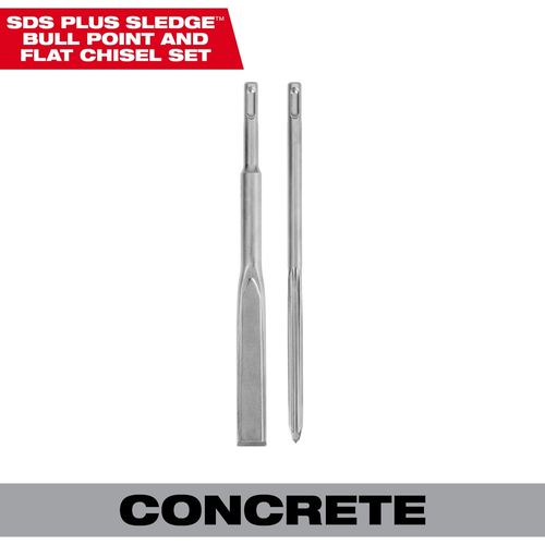 Main product image of SDS Plus SLEDGE Bull Point & Flat Chisel (Pack of 2), 48-62-6080