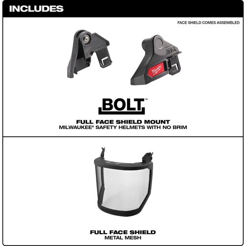 Main product image of BOLT Full Face Shield - Metal Mesh (Compatible with Milwaukee Safety Helmet, No Brim