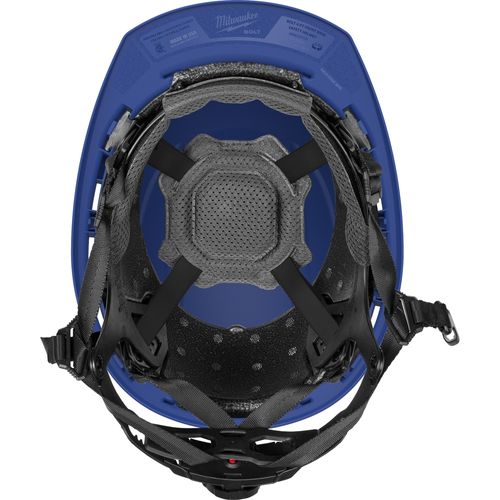 Main product image of BOLT 4PT Blue Front Brim Non-Vented Safety Helmet - Type 2, Class E, 48-73-1525