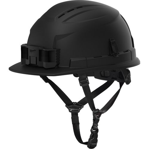 Main product image of BOLT 4PT Custom Black Front Brim Vented Safety Helmet - Type 2, Class C, 48-73-1530C