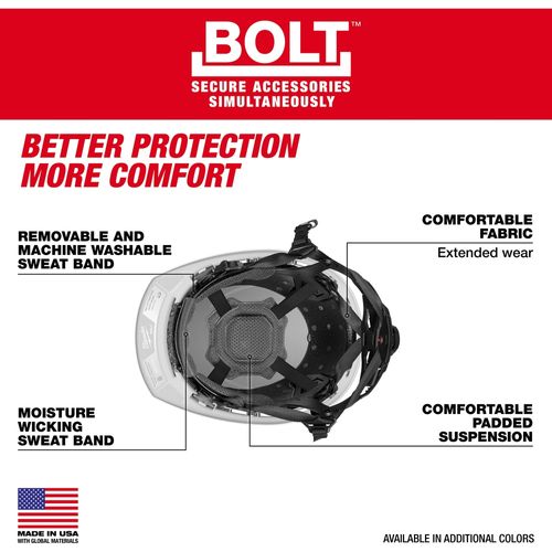 Main product image of BOLT 4PT Grey Front Brim Non-Vented Safety Helmet - Type 2, Class E, 48-73-1535