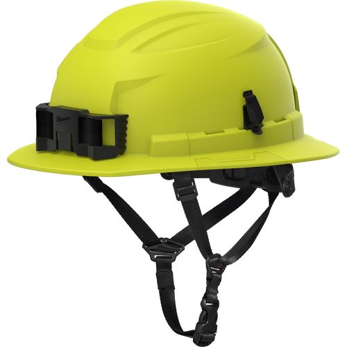 Main product image of BOLT 4PT High Visibility Green Full Brim Non-Vented Safety Helmet - Type 2, Class E, 48-73-1557
