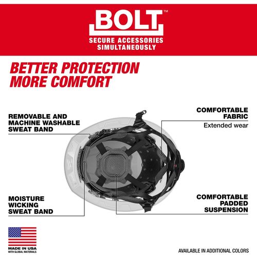 Main product image of BOLT 4PT High Visibility Green Full Brim Non-Vented Safety Helmet - Type 2, Class E, 48-73-1557