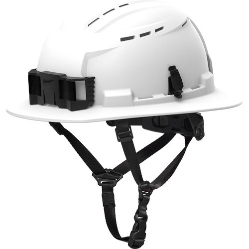 Main product image of BOLT White Full Brim Vented Safety Helmet w/ FR Chinstrap – Type 2, Class C - Custom Logo