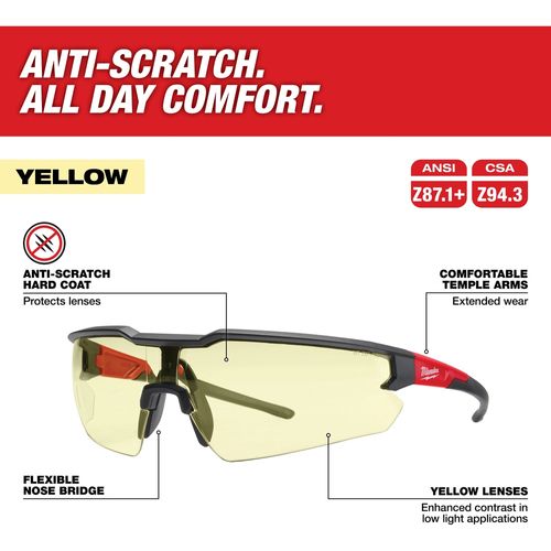 Main product image of Safety Glasses - Yellow Anti-Scratch Lenses, 48-73-2100