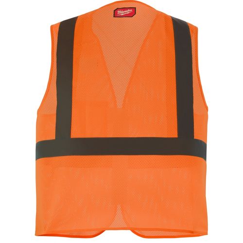 Main product image of Class 2 High Visibility Orange Mesh One Pocket Safety Vest (Small||Medium) 48-73-2245