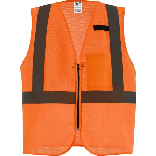 Main product image of Class 2 High Visibility Orange Mesh One Pocket Safety Vest - L/XL (ANSI/CSA), 48-73-2256