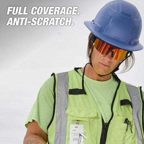 Main product image of Wrap Around Safety Glasses - Red Mirrored Anti-Scratch Lenses