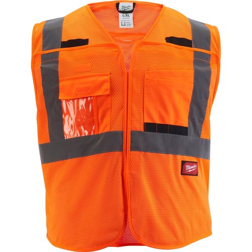 Main product image of Class 2 Breakaway High Visibility Orange Mesh Safety Vest (2XL/3XL) 48-73-5127