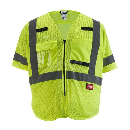 Main product image of Class 3 High Visibility Yellow Mesh Safety Vest - L/XL, 48-73-5132