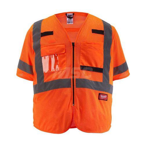 Main product image of Class 3 High Visibility Orange Mesh Safety Vest - 4XL/5XL, 48-73-5138