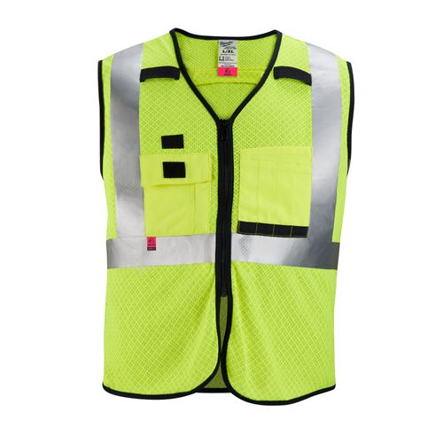 Main product image of AR/FR Cat. 1 Class 2 High Visibility Yellow Mesh Safety Vest (2XL/3XL), 48-73-5203