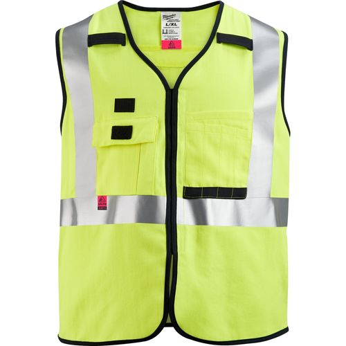 Main product image of AR/FR Cat. 1 Class 2 High Visibility Yellow Safety Vest (Small||Medium) 48-73-5301