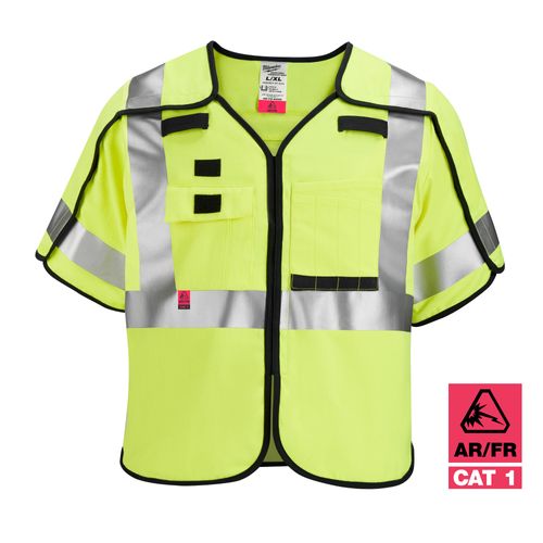 Main product image of AR/FR Cat. 1 Class 3 Breakaway High Visibility Yellow Safety Vest, ANSI/CSA (2XL/3XL), 48-73-5333
