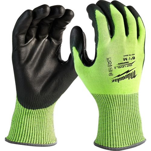 Main product image of High Visibility Cut Level 4 Polyurethane Dipped Gloves (Medium) 48-73-8941