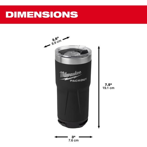 Main product image of PACKOUT 20oz Tumbler - Black, 48-82-8392B