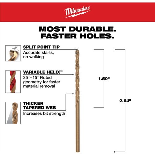 Main product image of 7/64" COBALT RED HELIX Drill Bit, 48-89-2304