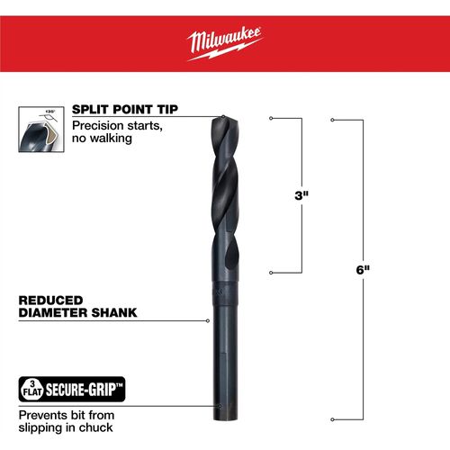 Main product image of 9/16" S&D Black Oxide Drill Bit, 48-89-2740