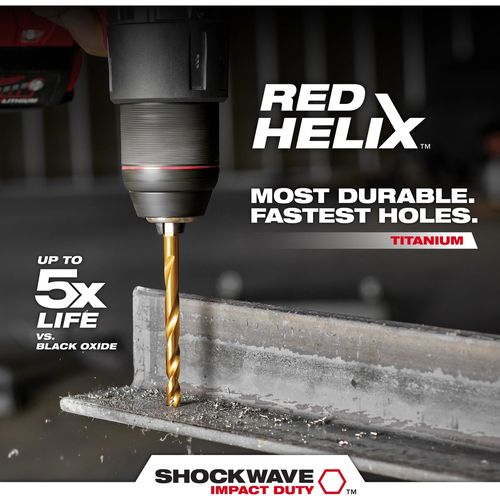 Main product image of 5/32" SHOCKWAVE Impact Duty RED HELIX Titanium Drill Bit, 48-89-4607