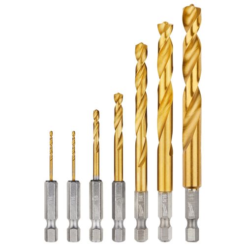 Main product image of 7 Piece SHOCKWAVE Impact Duty RED HELIX Titanium Drill Bit Set, 48-89-4637