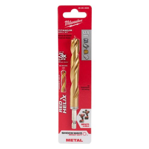 Main product image of 12.50 mm Dia 135 deg Point High Speed Steel Jobber Drill Titanium Coated, 48-89-4828