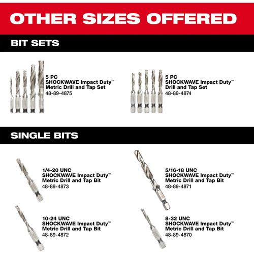 Main product image of SHOCKWAVE Impact Duty 1/4-20 UNC Drill and Tap Bit, 48-89-4873