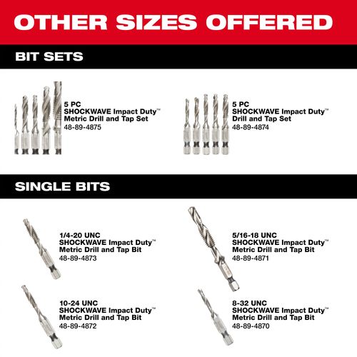 Main product image of 5 Piece SHOCKWAVE Impact Duty Metric Drill and Tap Bit Set, 48-89-4875