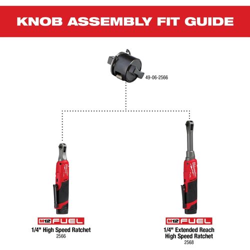 Main product image of 1/4" High Speed Ratchet Tall Shift Knob Assembly, 49-06-2566