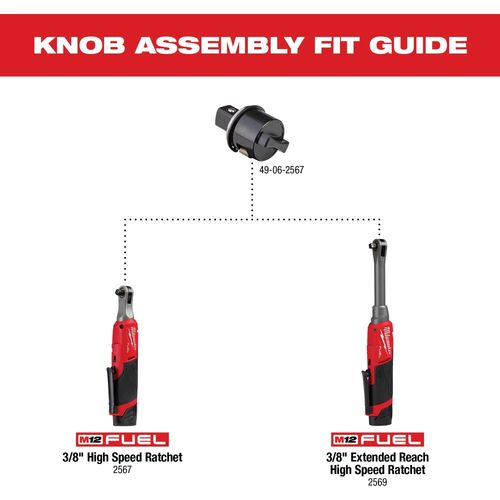 Main product image of 3/8" High Speed Ratchet Tall Shift Knob Assembly, 49-06-2567