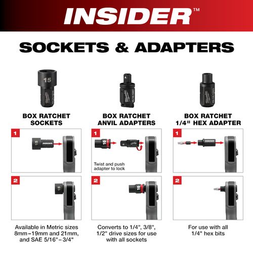 Main product image of INSIDER Box Ratchet 1/4" Anvil Adapter