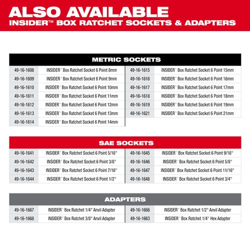 Main product image of INSIDER Box Ratchet 1/4" Anvil Adapter