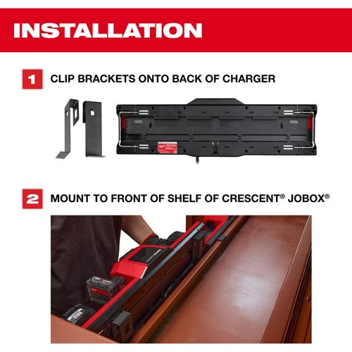 Main product image of Shelf Mounting Brackets for M18 and M12 Gangbox Rapid Charger, 49-16-1804
