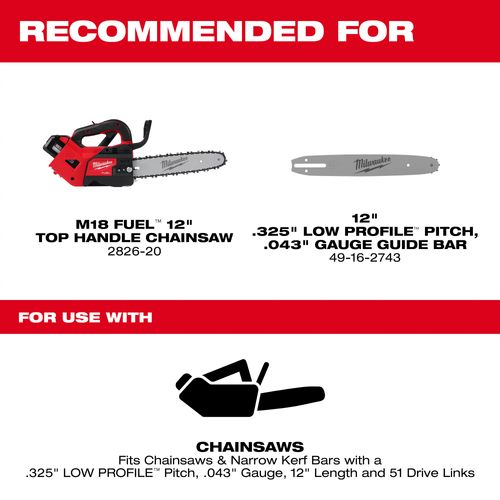 Main product image of 12" .325" LOW PROFILE Pitch, .043" Gauge Saw Chain, 49-16-2742