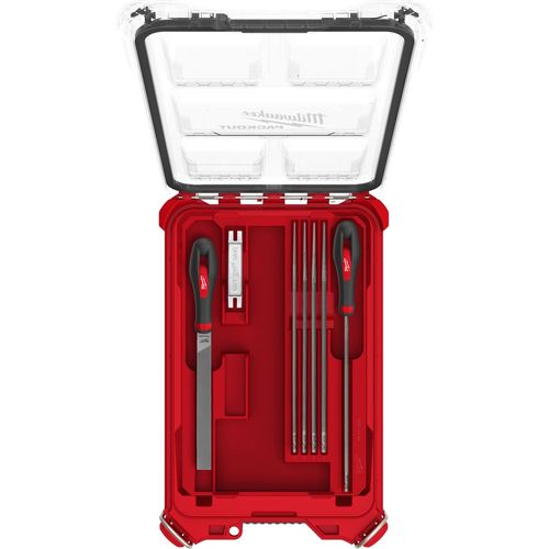 Main product image of 9 Piece Saw Chain Sharpening Set with PACKOUT Low-Profile Compact Organizer, 49-16-2880