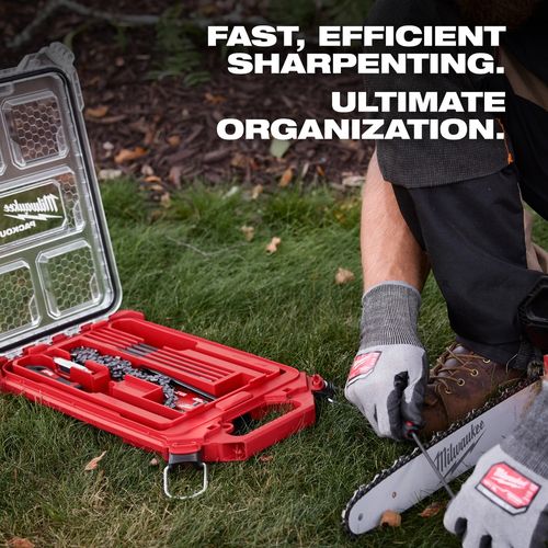 Main product image of 9 Piece Saw Chain Sharpening Set with PACKOUT Low-Profile Compact Organizer, 49-16-2880