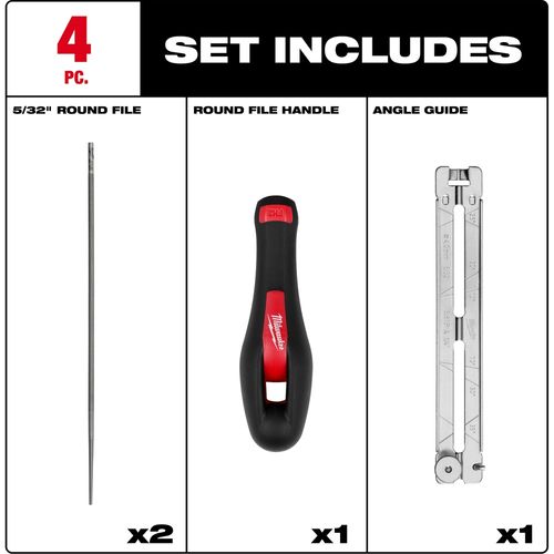 Main product image of 4 Piece 5/32" Saw Chain Sharpening Set, 49-16-2881