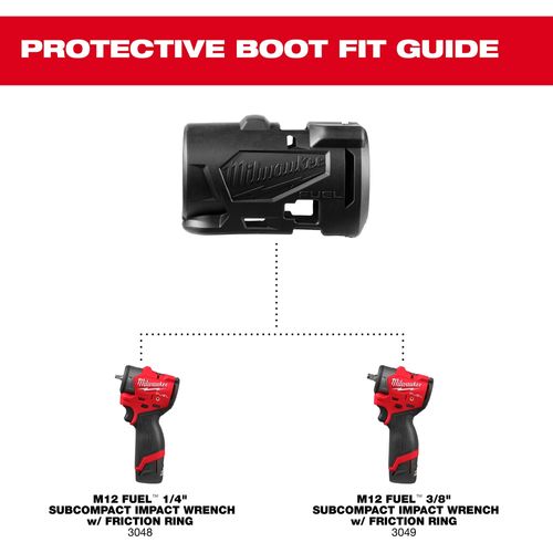 Main product image of M12 FUEL 1/4" & 3/8" Subcompact Impact Wrench w/ Friction Ring Protective Boot, 49-16-3049