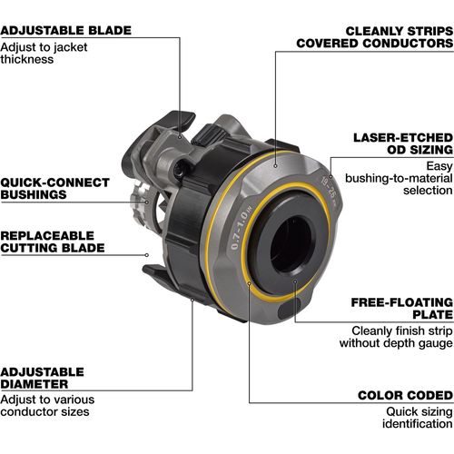 Main product image of 0.7" - 1" Adjustable Bushing for M18 FUEL Covered Conductor Cable Stripper, 49-16-B103
