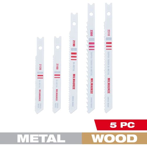 Main product image of 5 Piece U-Shank Bi-Metal Jig Saw Blade Set, 49-22-1168