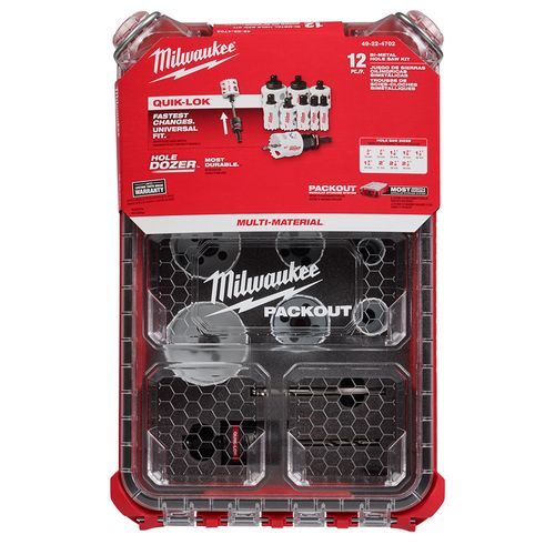 Main product image of 12 Piece QUIK LOK Hole Dozer Bi-Metal Hole Saw Kit w/ PACKOUT Compact Organizer