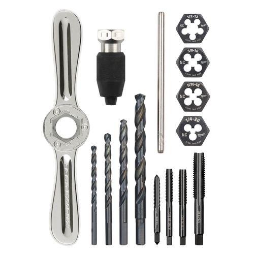 Main product image of 15 Piece SAE Tap and Die Set with HEX-LOK 2-in-1 Handle, 49-22-5602